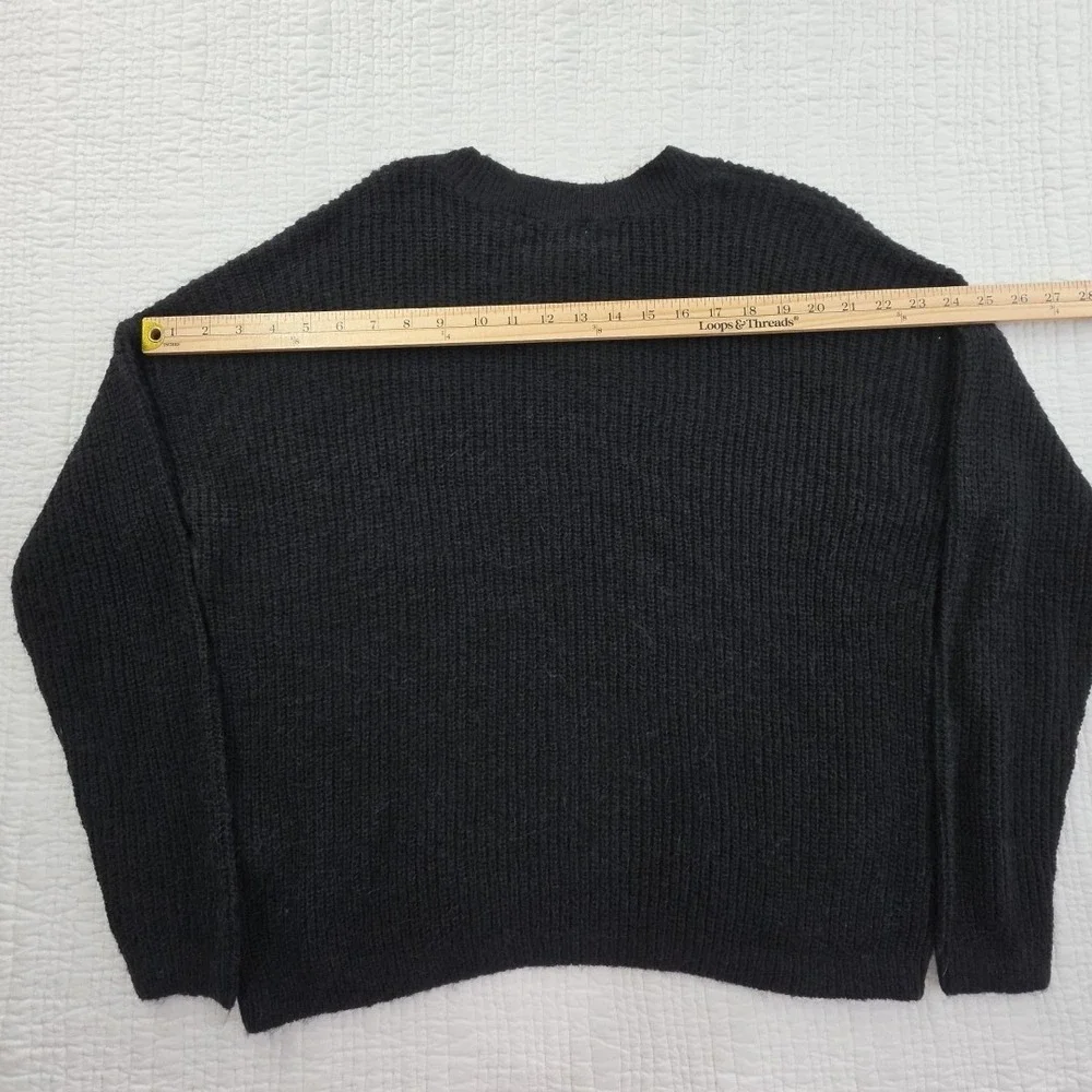 Madewell Alpaca Blend Sweater Women L Large True Black NEW Long Sleeve Crew Neck